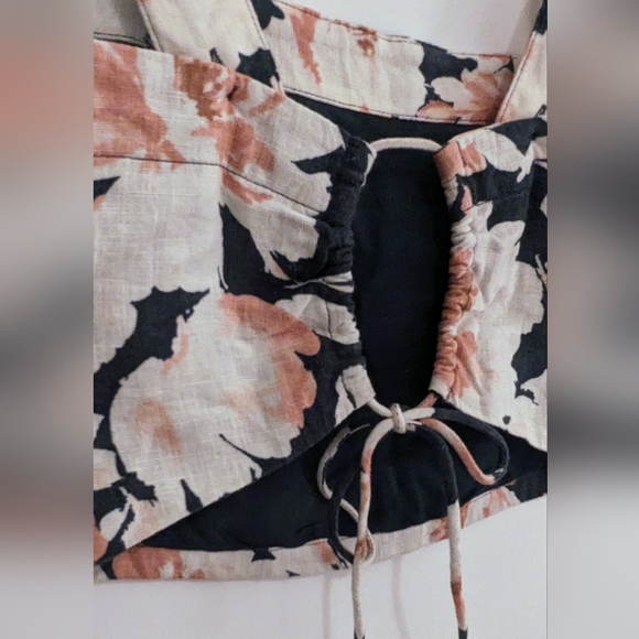 Abercrombie & Fitch Floral Green Pink Crop Top Adjustable Straps Size XS - Picture 4 of 7